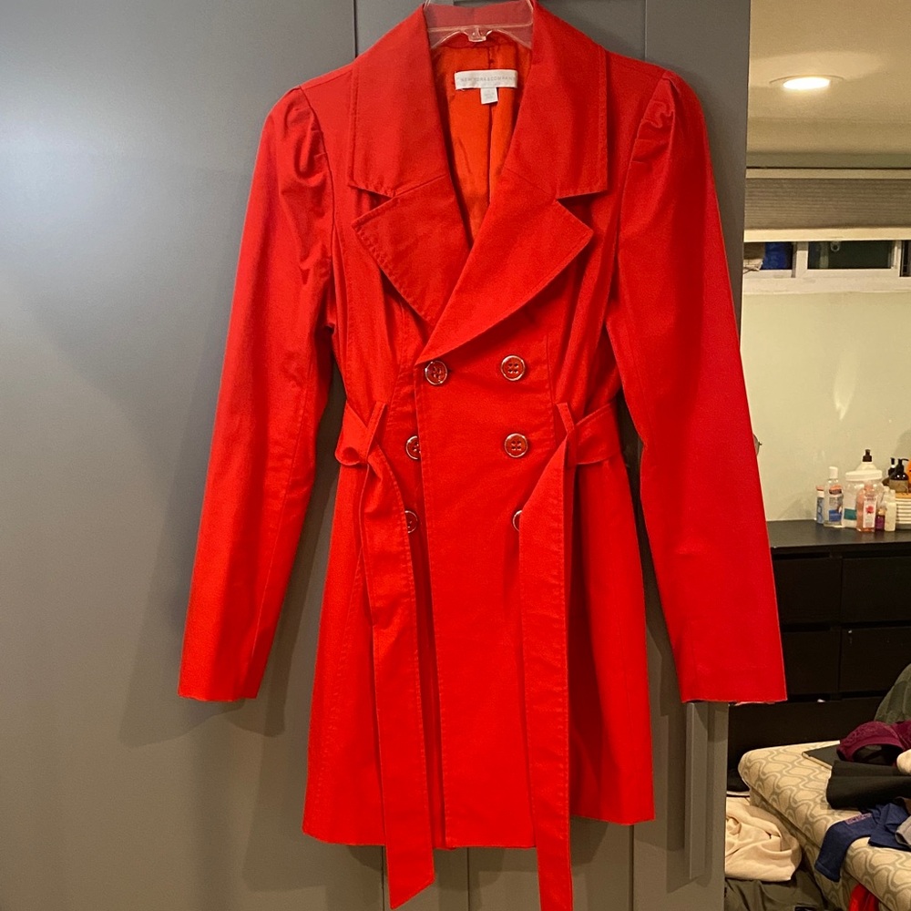 New York & Company Red Trench Coat